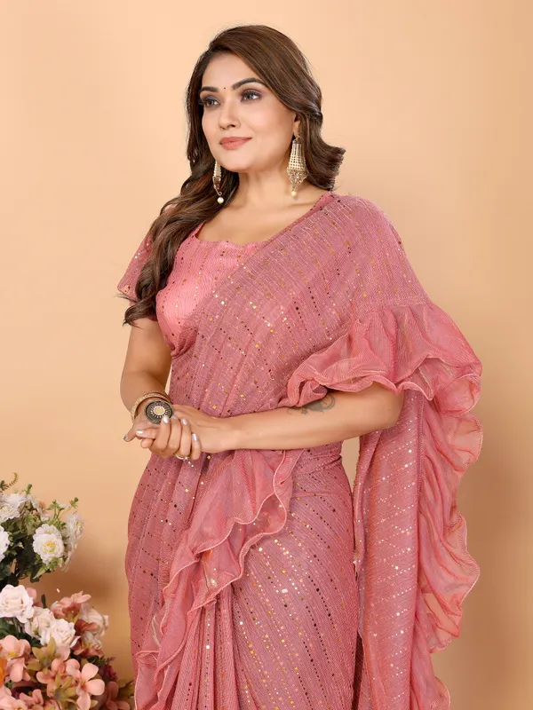 Two-Tone_Ruffle_Saree_in_Portrait_Moonlight_Fabric_with_Mirror_Work_&_Crush_Detail