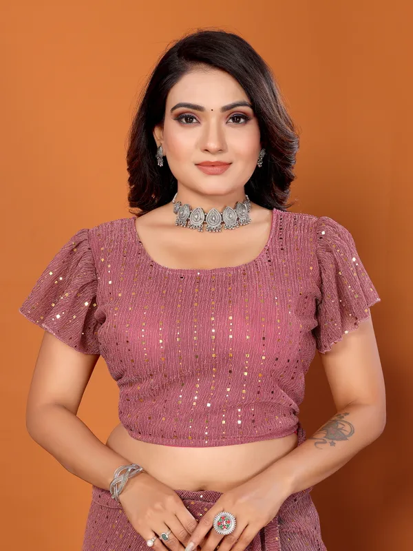 Two-Tone_Ruffle_Saree_in_Portrait_Moonlight_Fabric_with_Mirror_Work_&_Crush_Detail