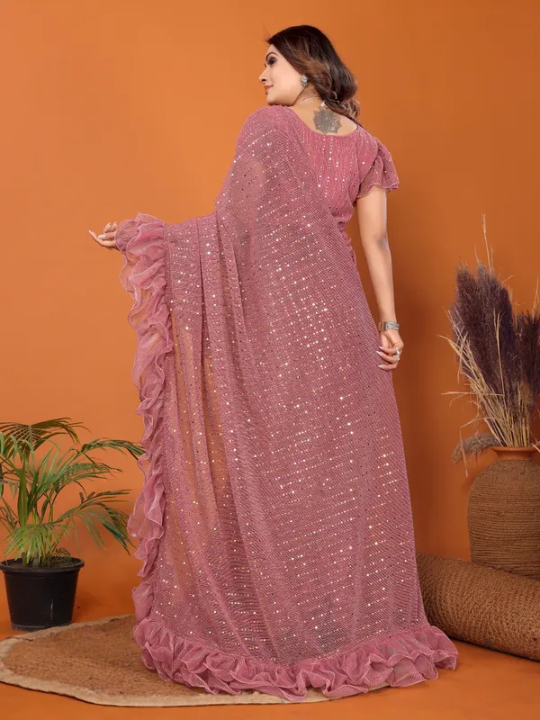 Two-Tone_Ruffle_Saree_in_Portrait_Moonlight_Fabric_with_Mirror_Work_&_Crush_Detail