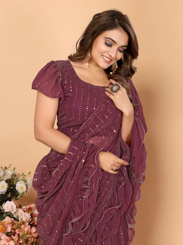 Two-Tone_Ruffle_Saree_in_Portrait_Moonlight_Fabric_with_Mirror_Work_&_Crush_Detail