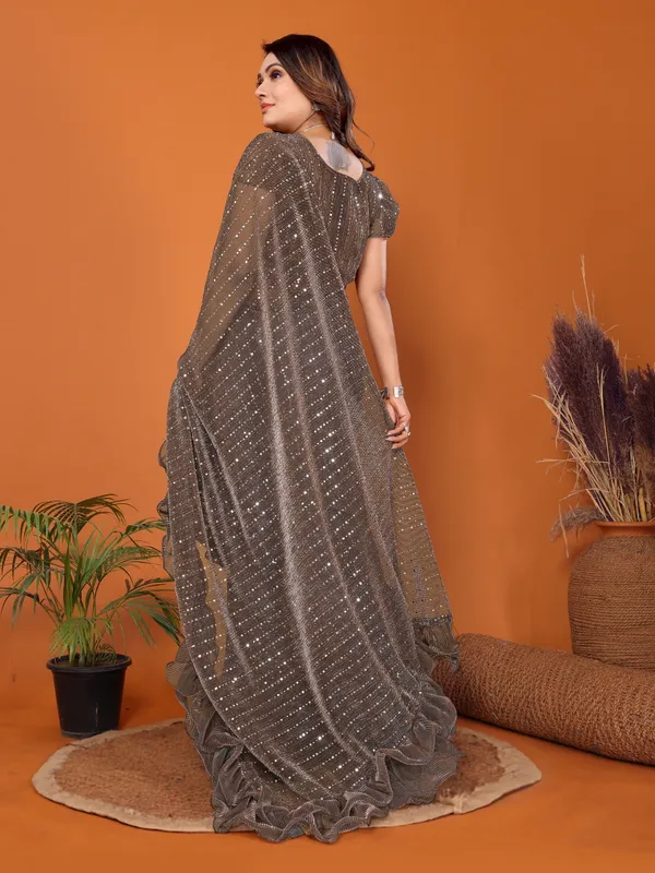 Two-Tone_Ruffle_Saree_in_Portrait_Moonlight_Fabric_with_Mirror_Work_&_Crush_Detail