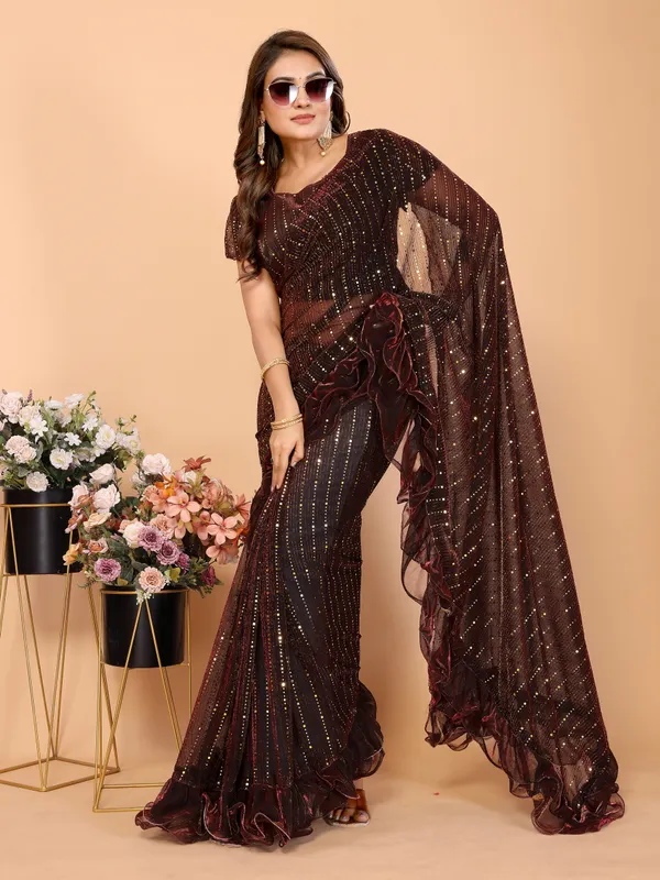 Two-Tone_Ruffle_Saree_in_Portrait_Moonlight_Fabric_with_Mirror_Work_&_Crush_Detail