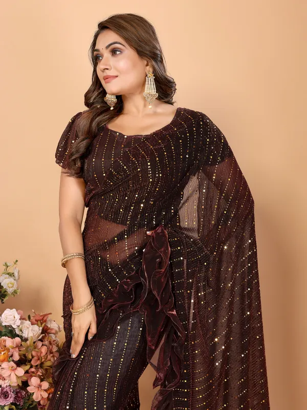 Two-Tone_Ruffle_Saree_in_Portrait_Moonlight_Fabric_with_Mirror_Work_&_Crush_Detail