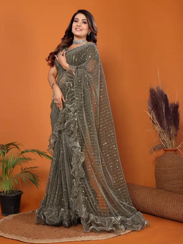 Two-Tone_Ruffle_Saree_in_Portrait_Moonlight_Fabric_with_Mirror_Work_&_Crush_Detail
