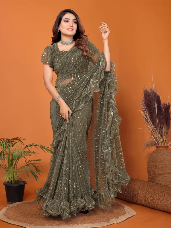 Two-Tone_Ruffle_Saree_in_Portrait_Moonlight_Fabric_with_Mirror_Work_&_Crush_Detail