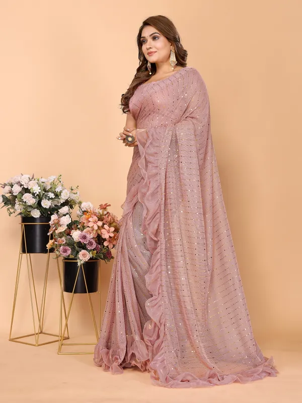 Two-Tone_Ruffle_Saree_in_Portrait_Moonlight_Fabric_with_Mirror_Work_&_Crush_Detail