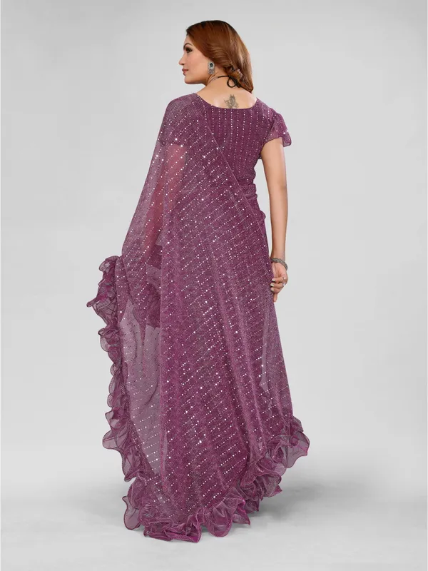 Two-Tone_Ruffle_Saree_in_Portrait_Moonlight_Fabric_with_Mirror_Work_&_Crush_Detail
