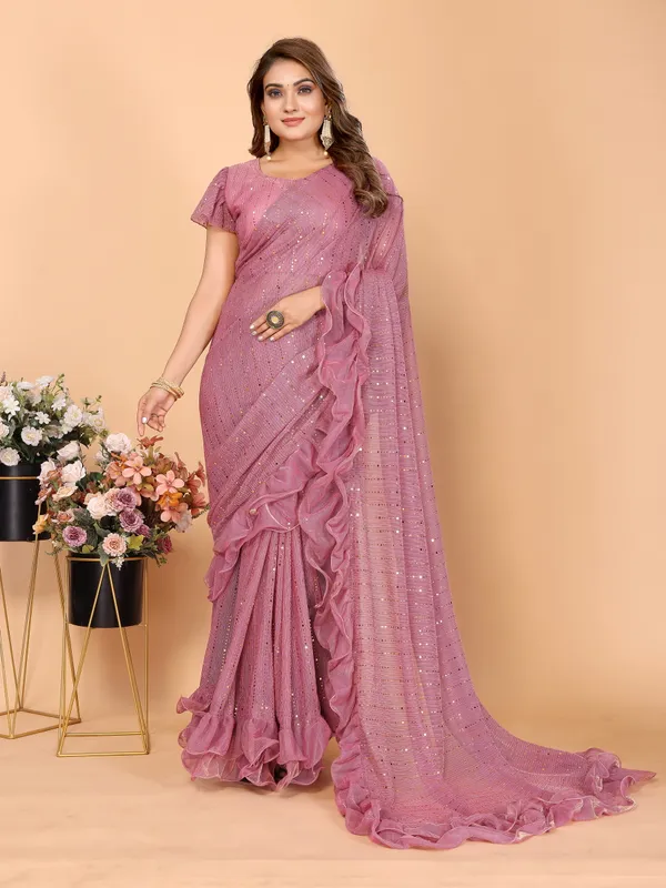 Two-Tone_Ruffle_Saree_in_Portrait_Moonlight_Fabric_with_Mirror_Work_&_Crush_Detail