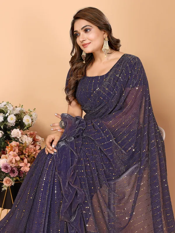 Two-Tone_Ruffle_Saree_in_Portrait_Moonlight_Fabric_with_Mirror_Work_&_Crush_Detail