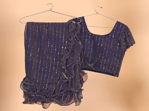Two-Tone_Ruffle_Saree_in_Portrait_Moonlight_Fabric_with_Mirror_Work_&_Crush_Detail