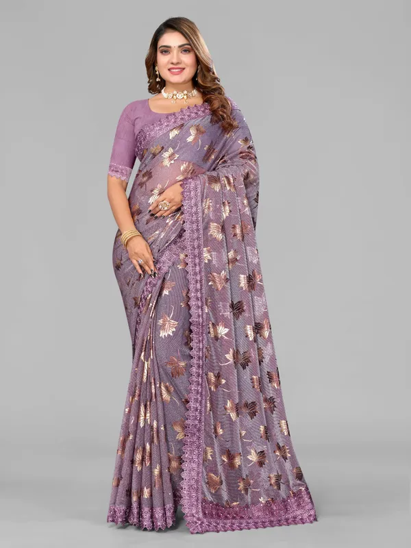Foil_Work_Saree_in_Rich_Zari_Fabric_with_Intricate_Chemical_Lace
