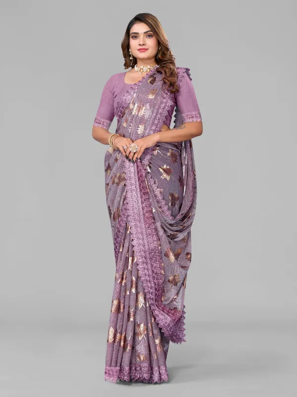 Foil_Work_Saree_in_Rich_Zari_Fabric_with_Intricate_Chemical_Lace