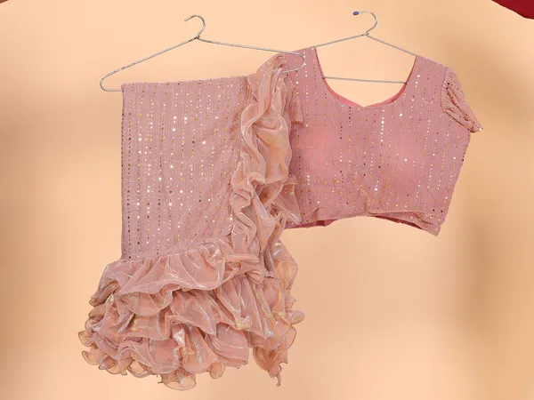 Two-Tone_Ruffle_Saree_in_Portrait_Moonlight_Fabric_with_Mirror_Work_&_Crush_Detail