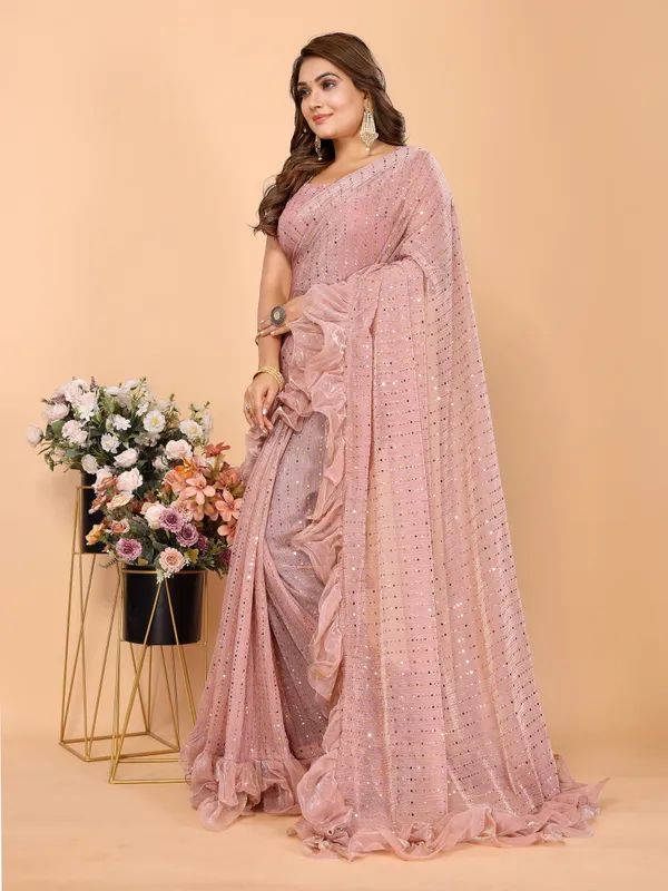 Two-Tone_Ruffle_Saree_in_Portrait_Moonlight_Fabric_with_Mirror_Work_&_Crush_Detail