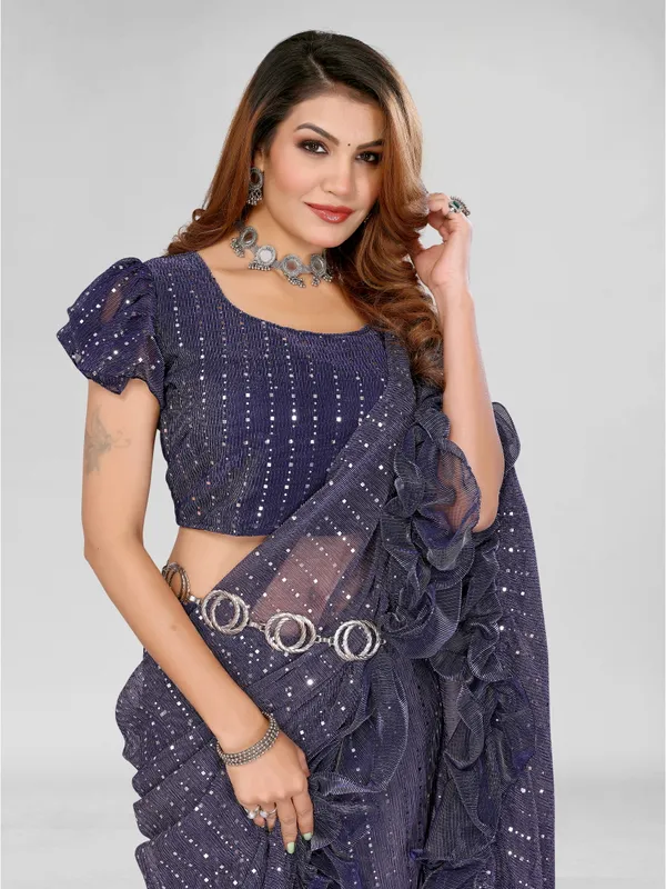 Two-Tone_Ruffle_Saree_in_Portrait_Moonlight_Fabric_with_Mirror_Work_&_Crush_Detail