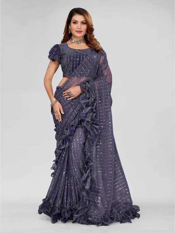 Two-Tone_Ruffle_Saree_in_Portrait_Moonlight_Fabric_with_Mirror_Work_&_Crush_Detail