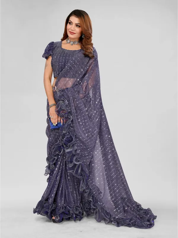 Two-Tone_Ruffle_Saree_in_Portrait_Moonlight_Fabric_with_Mirror_Work_&_Crush_Detail