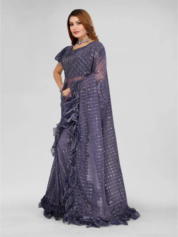 Two-Tone_Ruffle_Saree_in_Portrait_Moonlight_Fabric_with_Mirror_Work_&_Crush_Detail