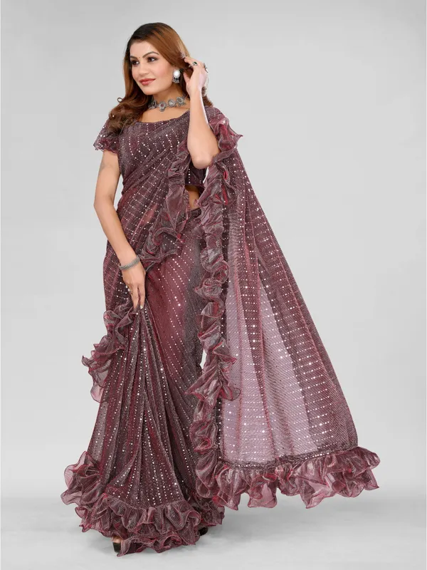 Two-Tone_Ruffle_Saree_in_Portrait_Moonlight_Fabric_with_Mirror_Work_&_Crush_Detail
