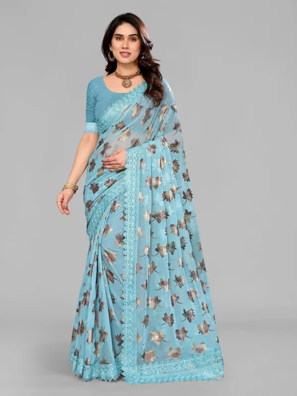 Foil_Work_Saree_in_Rich_Zari_Fabric_with_Intricate_Chemical_Lace