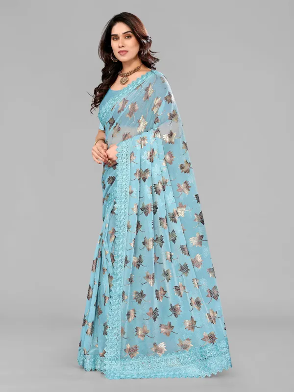 Foil_Work_Saree_in_Rich_Zari_Fabric_with_Intricate_Chemical_Lace