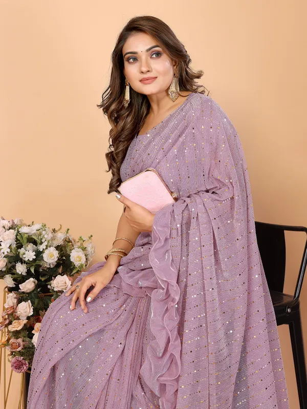 Two-Tone_Ruffle_Saree_in_Portrait_Moonlight_Fabric_with_Mirror_Work_&_Crush_Detail