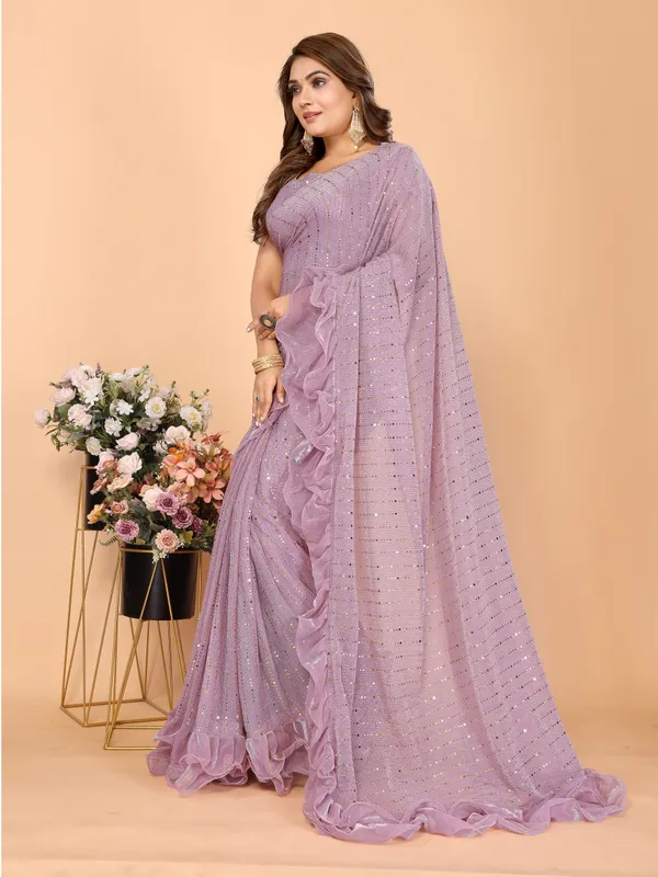 Two-Tone_Ruffle_Saree_in_Portrait_Moonlight_Fabric_with_Mirror_Work_&_Crush_Detail