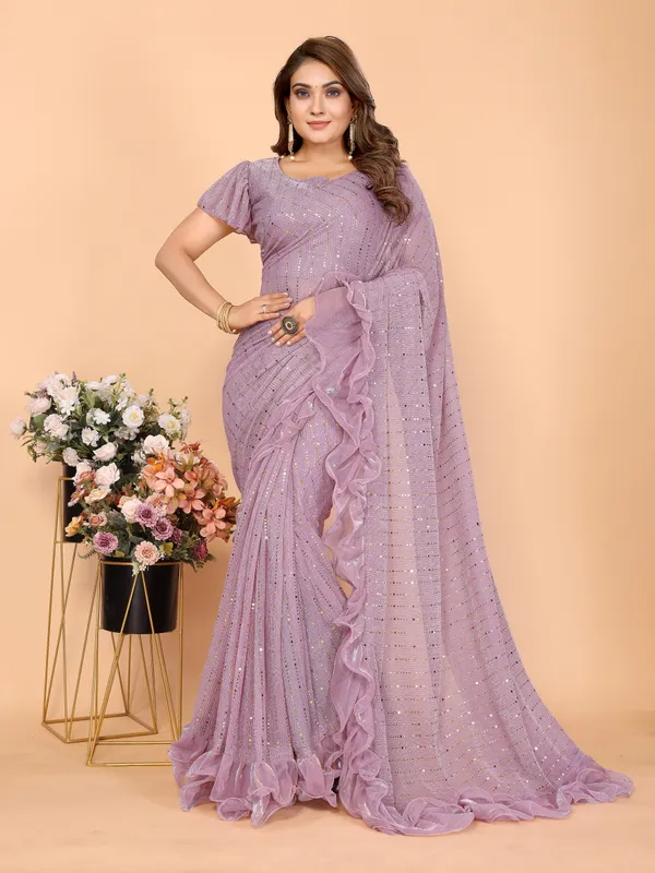 Two-Tone_Ruffle_Saree_in_Portrait_Moonlight_Fabric_with_Mirror_Work_&_Crush_Detail