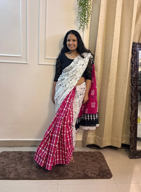 Pink_Cotton_Printed_Saree_With_Blouse_Piece_For_Women_&_Girls