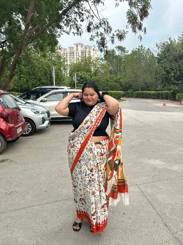 Multicolor_Cotton_Printed_Saree_With_Blouse_Piece_For_Women_&_Girls