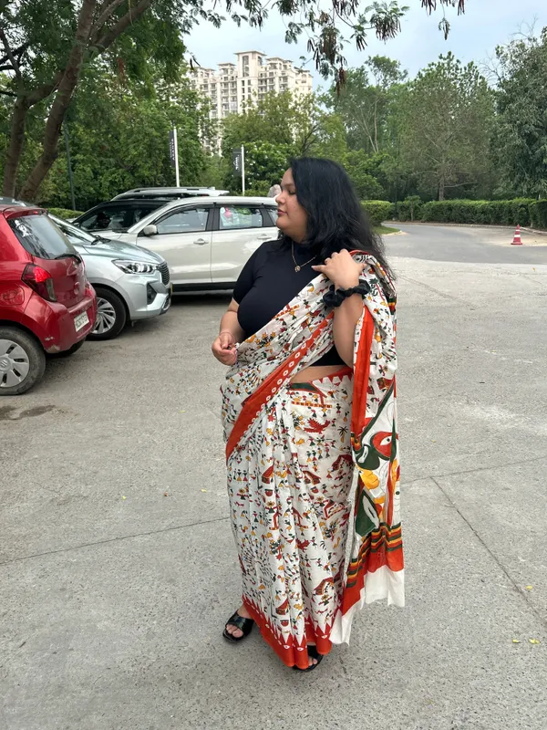 Multicolor_Cotton_Printed_Saree_With_Blouse_Piece_For_Women_&_Girls