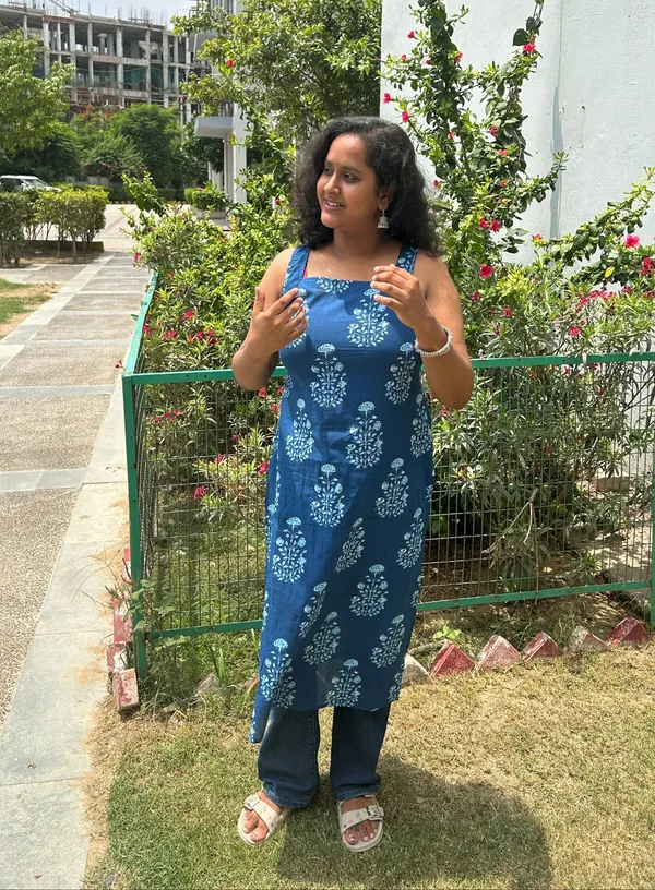 Navyblue_Cotton_Printed_Kurta_Set_For_Women_&_Girls