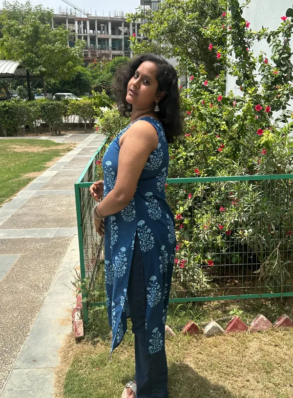 Navyblue_Cotton_Printed_Kurta_Set_For_Women_&_Girls