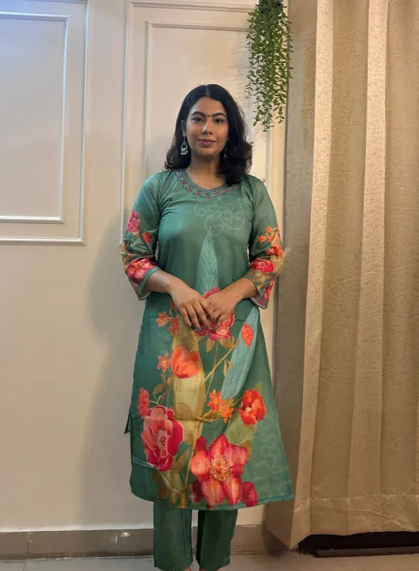 Seagreen_Cotton_Floral_Embroidered_Kurta_Set_For_Women_&_Girls