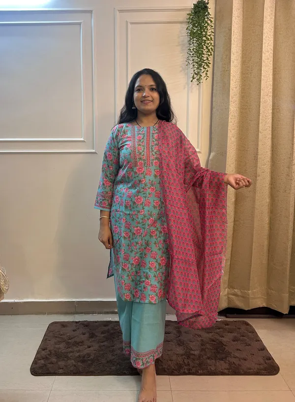 Seagreen_Cotton_Printed_Straight_Suit_Set_With_Dupatta_For_Women_&_Girls