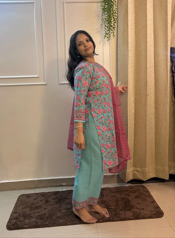 Seagreen_Cotton_Printed_Straight_Suit_Set_With_Dupatta_For_Women_&_Girls