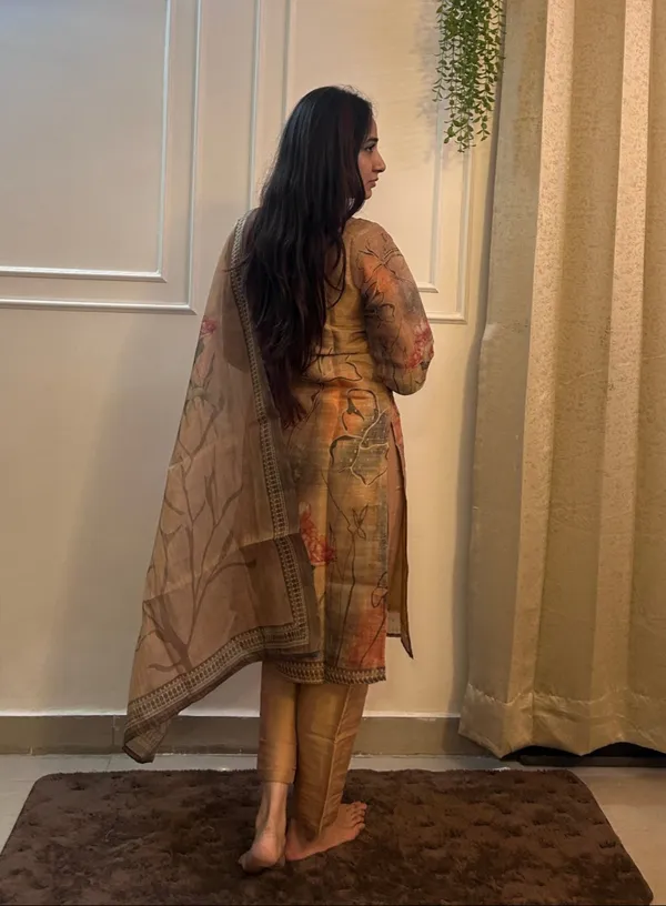 Golden_Chanderi_Printed_Embroidered_Suit_Set_With_Printed_Dupatta_For_Women_&_Girls