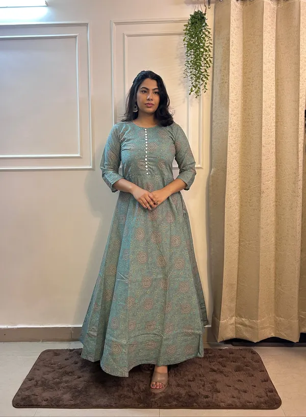 Pastel_Green_Cotton_Printed_&_Floral_Anarkali_Kurta_For_Women_&_Girls