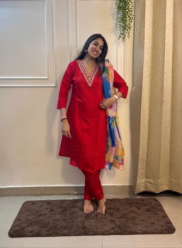 Red_Rayon_Embroidered_Straight_Suit_Sets_With_Dupatta_For_Women_&_Girls