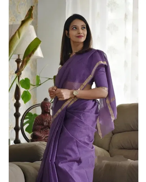 Dark_Baigani_Baigani_Art_Silk_Cotton_With_Blouse_Piece_Saree