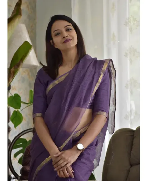 Dark_Baigani_Baigani_Art_Silk_Cotton_With_Blouse_Piece_Saree