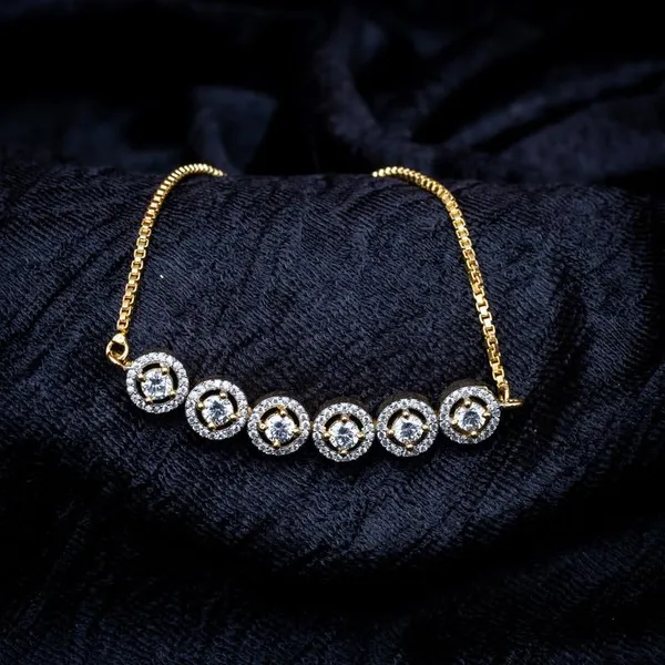 Gold_18Kt_Plating_Round_Cubic_Zirconia_Diamond_Tennis_Bracelet_For_Women