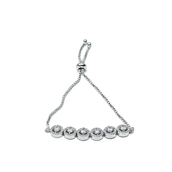 White_18Kt_Plating_Round_Cubic_Zirconia_Diamond_Tennis_Bracelet_For_Women