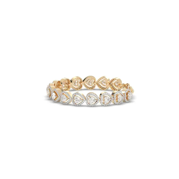 Gold_18Kt_Plating_Heart_Cubic_Zirconia_Diamond_Bracelet_For_Women