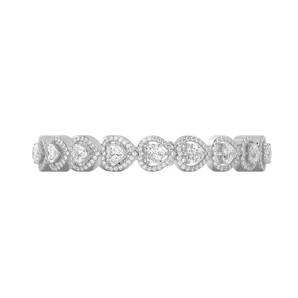 White_18Kt_Plating_Heart_Cubic_Zirconia_Diamond_Bracelet_For_Women