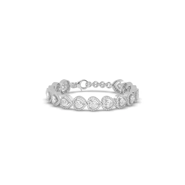 White_18Kt_Plating_Heart_Cubic_Zirconia_Diamond_Bracelet_For_Women