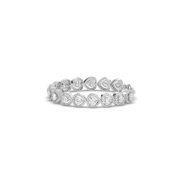White_18Kt_Plating_Heart_Cubic_Zirconia_Diamond_Bracelet_For_Women