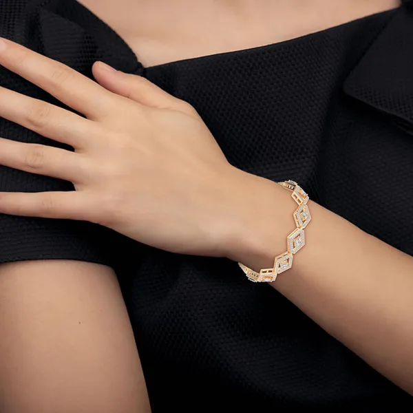 Gold_18Kt_Plating_Tennis_Style_Cubic_Zirconia_Diamond_Bracelet_For_Women