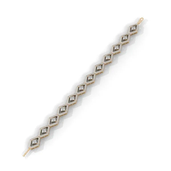 Gold_18Kt_Plating_Tennis_Style_Cubic_Zirconia_Diamond_Bracelet_For_Women