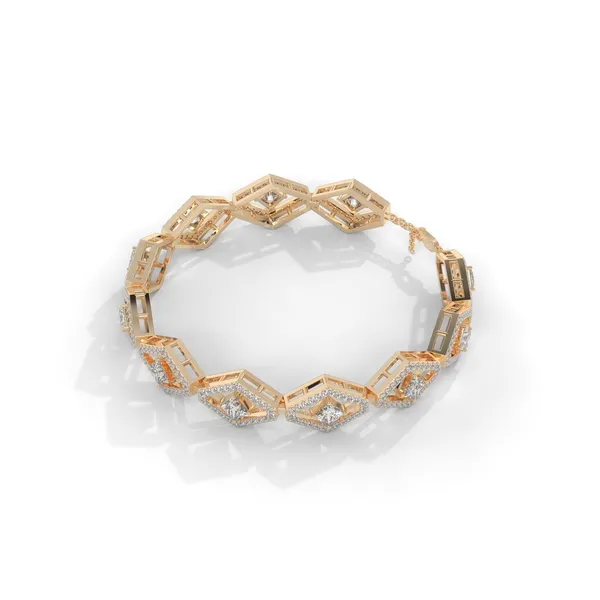 Gold_18Kt_Plating_Tennis_Style_Cubic_Zirconia_Diamond_Bracelet_For_Women
